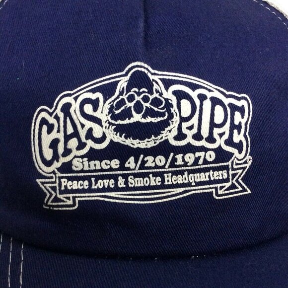 Gas Pipe Smoke Shop Blue & White Trucker Hat With Adjustable Snapback Hitwear - Picture 2 of 7